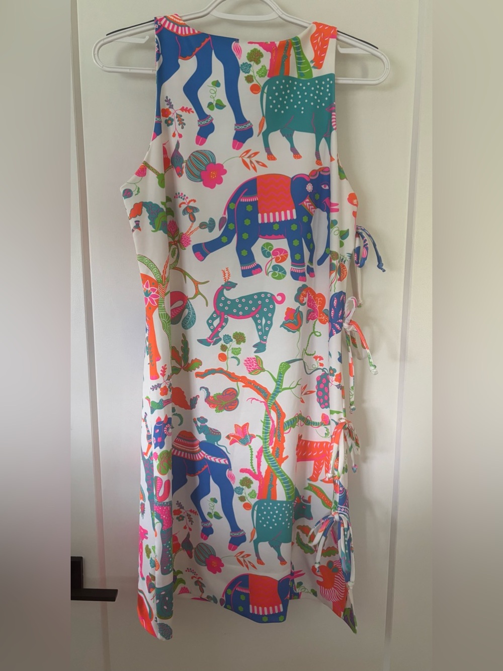NWT Gretchen Scott $168 Animal Kingdom Side Tie Shift Dress Size Small - Picture 5 of 5